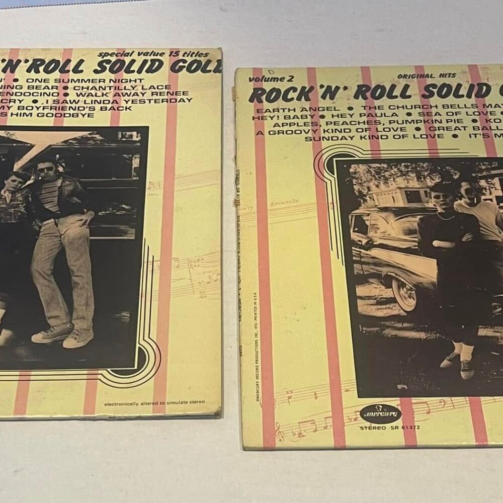 Solid Gold Rock N Roll Volume1 AND 2 Mercury Stereo SR61372 Record LP Vinyl Albu